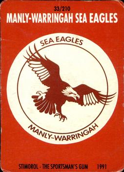 1991 Stimorol NRL #33 Crest - Sea-Eagles Front